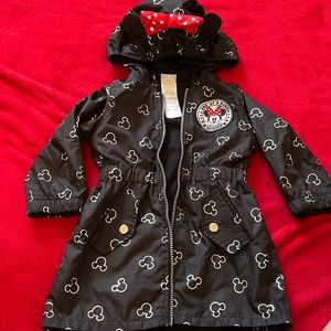Disney Junior 2T Minnie Mouse bow and ears hooded Jacket